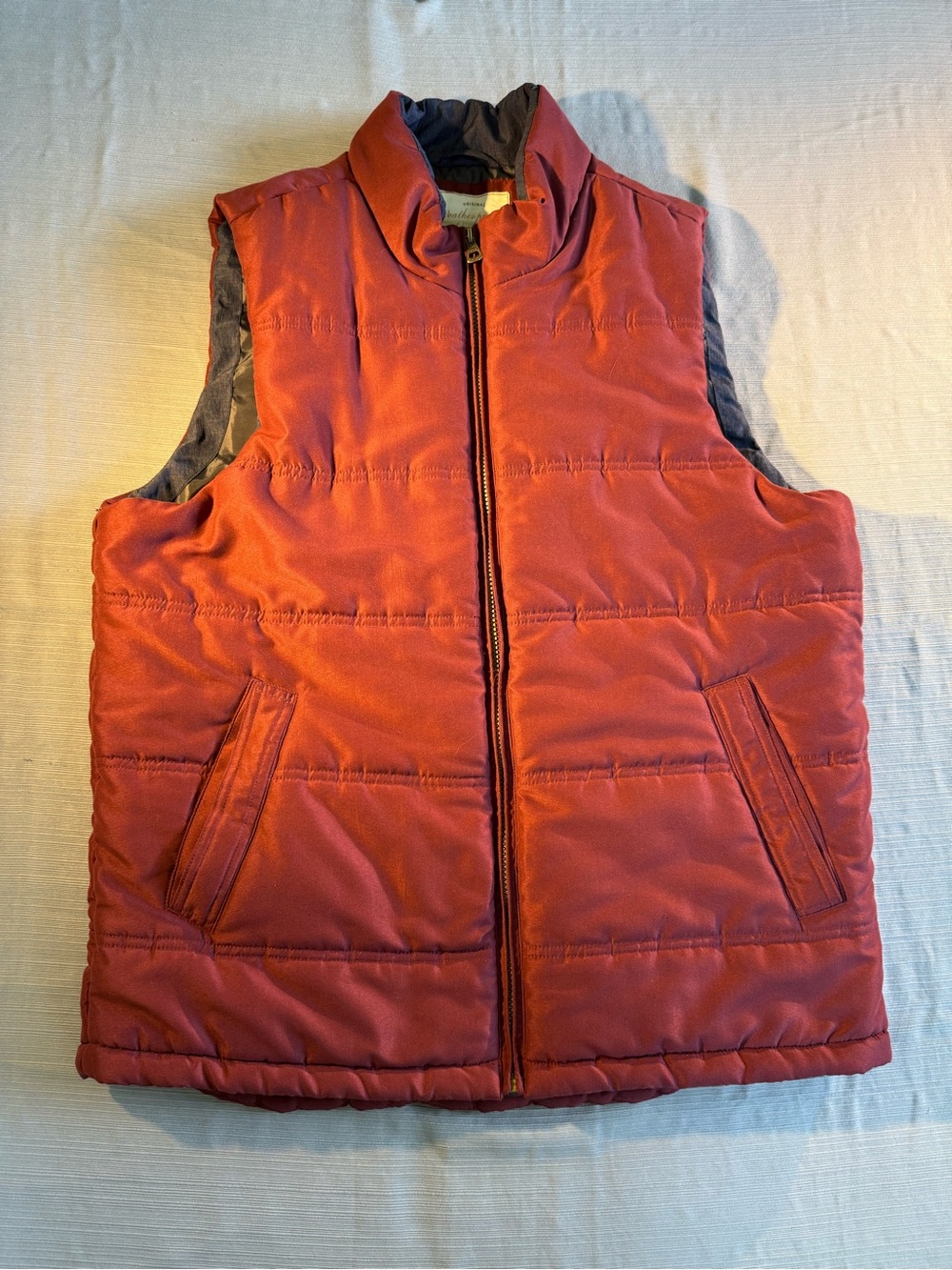 Weatherproof Men's Quilted Puffer Vest in Rust Red